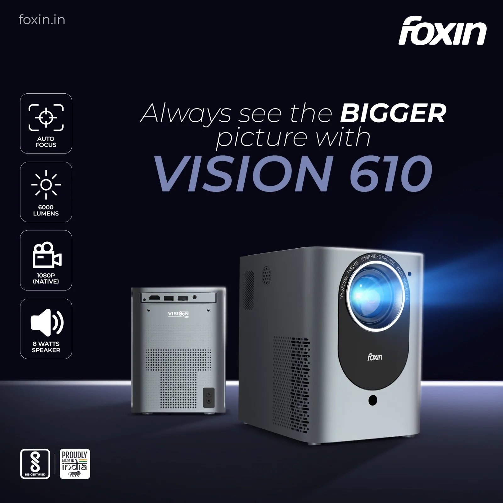 Foxin Projector Vision 610 (USB | HDMI) view 4